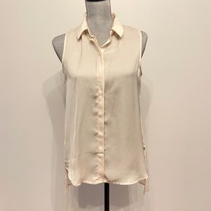 2/$15 Joan Vass Pale Pink Sleeveless Pleated-Back Top